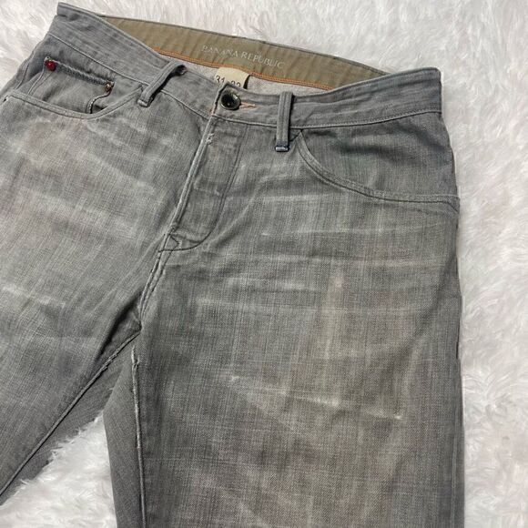 Banana Republic Mens Vintage Straight Jeans 31 x 32 Grey Distressed - Picture 6 of 11